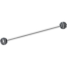 14G Matte Black Zebra Stripe Industrial Barbell 38mm