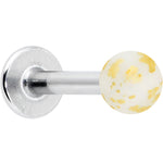 16G 5/16 Matte White Splatter Pattern Labret Monroe Tragus