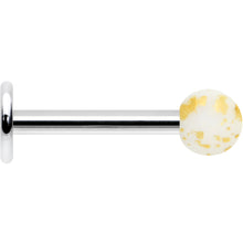 16G 5/16 Matte White Splatter Pattern Labret Monroe Tragus