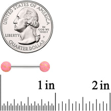 14G 9/16 Matte Pink Splatter Barbell Nipple Ring Set