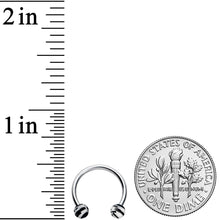 16G 3/8 Matte Grey Zebra Stripe Ends Horseshoe Circular Barbell