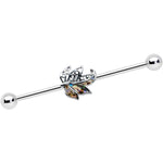 14G Multicolor Openwork Autumn Leaf Industrial Barbell 38mm