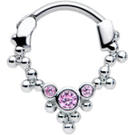 16G 5/16 Pink CZ Gem Princess Cartilage Clicker