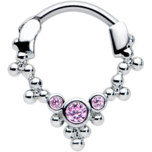 16G 5/16 Pink CZ Gem Princess Cartilage Clicker