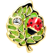 16G 5/16 Clear Gem Gold Tone Leafy Ladybug Labret Monroe Tragus