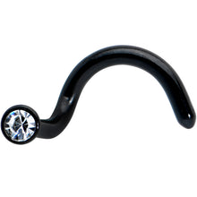 18G 1/4 Clear Gem Black 2mm End Left Nose Screw