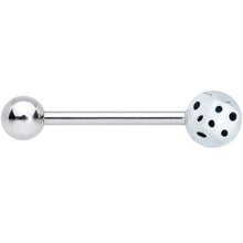 White Dice Barbell Tongue Ring