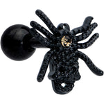 16G 1/4 Yellow Gem Black Spider Halloween Cartilage Tragus Earring