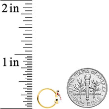 20G 5/16 Gold Tone Waving Snowman Christmas Nose Hoop