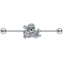14G Clear Green Gem Sunglasses Octopus Industrial Barbell 38mm