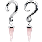 4G Pink Stone Point Spiral Taper Ear Weights