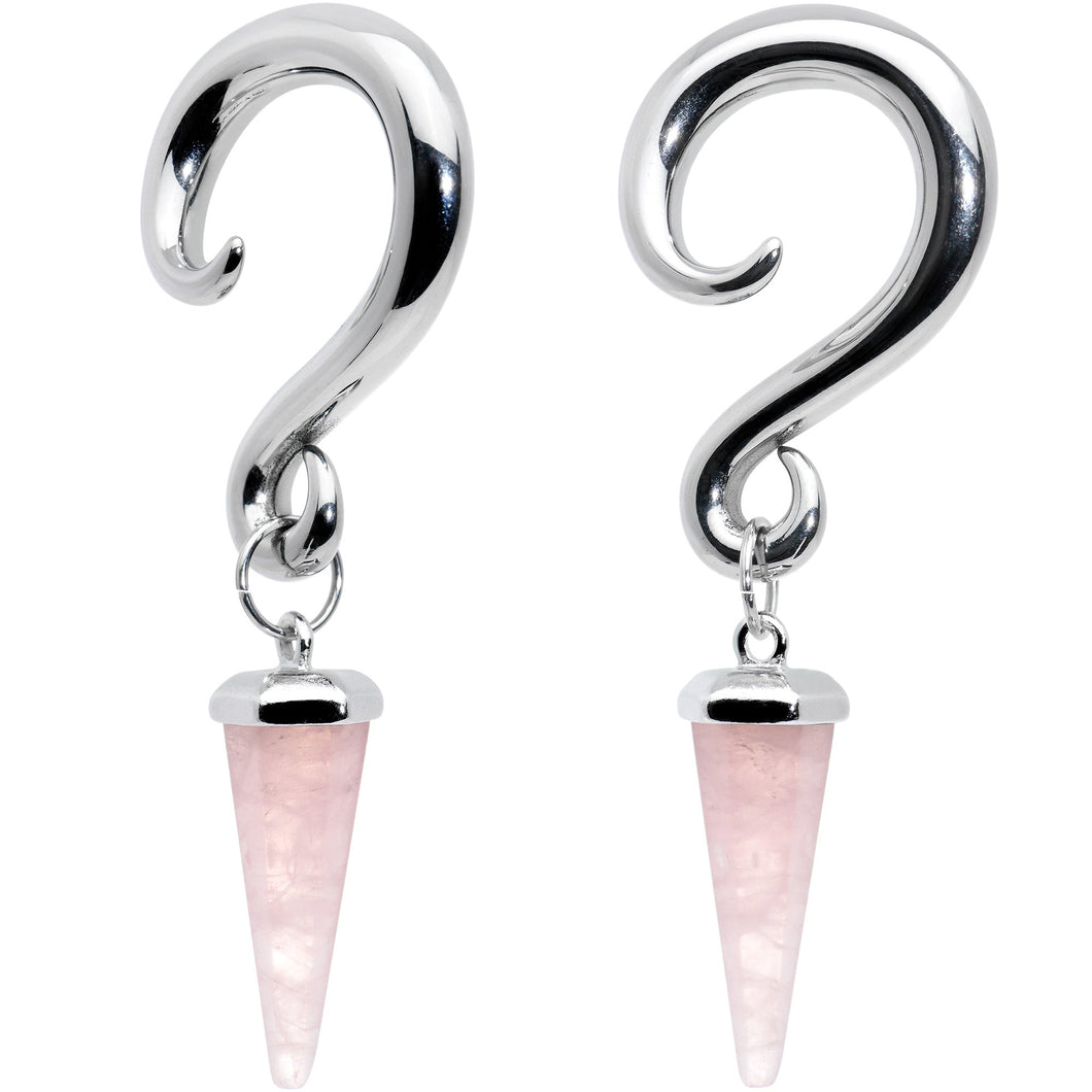 4G Pink Stone Point Spiral Taper Ear Weights