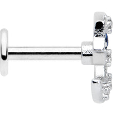 16G 1/4 Clear Blue Gem Star Crescent Moon Labret Monroe Tragus
