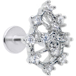 16G 1/4 Clear CZ Gem Constellation Labret Monroe Tragus