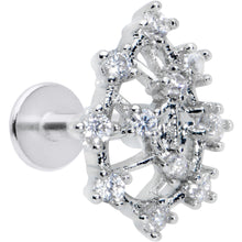 16G 1/4 Clear CZ Gem Constellation Labret Monroe Tragus