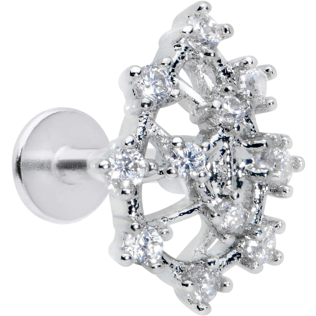 16G 1/4 Clear CZ Gem Constellation Labret Monroe Tragus