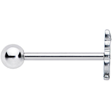 Filigree Blue Green Leaves Barbell Tongue Ring