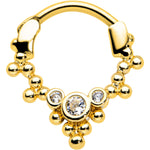 16G 5/16 Clear CZ Gem Gold Tone Princess Cartilage Clicker