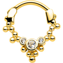 16G 5/16 Clear CZ Gem Gold Tone Princess Cartilage Clicker