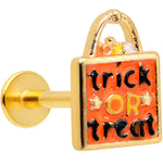 16G 5/16 Gold Tone Trick or Treat Halloween Labret Monroe Tragus