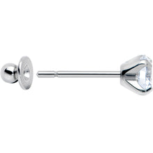 Clear CZ Gem 5mm G23 Titanium Post Stud Earrings