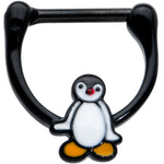 16G 5/16 Black Baby Penguin Cartilage Clicker