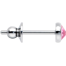 4mm Pink Gem Bezel G23 Titanium Post Stud Earrings