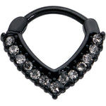 16G 5/16 Clear CZ Gem Black Classic Chevron Cartilage Clicker