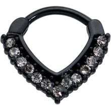 16G 5/16 Clear CZ Gem Black Classic Chevron Cartilage Clicker