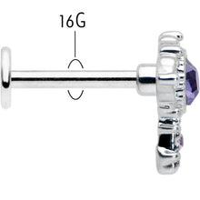 16G 5/16 Purple Gem Unlock My Heart Key Labret Monroe Tragus