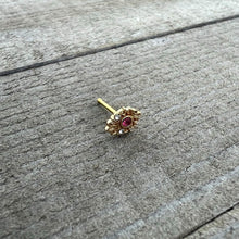 20G 1/4 Pink Clear Gem Gold Tone Lace Love Nose Bone