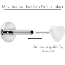 18G 1/4 G23 Titanium Threadless Post Only Labret Tragus