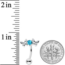 Blue Gem Sweet Butterflies Top Mount Belly Ring