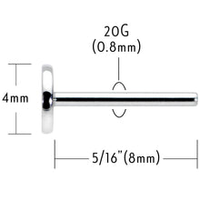 20G 5/16 G23 Titanium Threadless Post Only Labret Tragus Nose