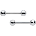 14G 1/2 Simple Classic Barbell Nipple Ring Set