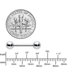 14G 1/2 Simple Classic Barbell Nipple Ring Set