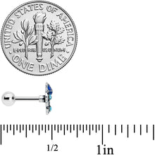 16G 1/4 Blue Gem Rococo Blue Cartilage Tragus Earring