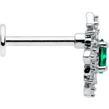 16G 5/16 Green Gem Ornate Art Deco Labret Monroe Tragus