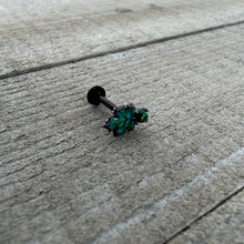 16G 5/16 Green Synthetic Opal Black Fall Leaf Labret Monroe Tragus
