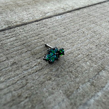 20G 1/4 Green Synthetic Opal Fall Leaf Nose Bone