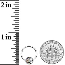 16G 3/8 Iridescent Crescent Moon Hinged Segment Ring