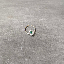 16G 3/8 Clear Green Gem Ornate Art Deco Hinged Segment Ring