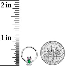 16G 3/8 Green Groovy Frog Hinged Segment Ring