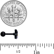 16G 1/4 Clear Gem Black Witch Hat Halloween Cartilage Tragus