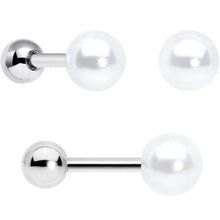 16G 1/4 Bear Pearlescent Striped Heart Cartilage Tragus Set of 3