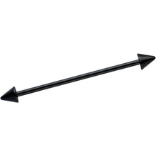 14G Black Cone End Lips Heart Industrial Barbell 38mm Set of 2