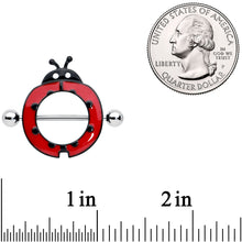 14G 11/16 Happy Red Ladybug Nipple Shield Set
