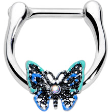 16G 5/16 Aurora Gem Colorful Butterfly Glam Cartilage Clicker
