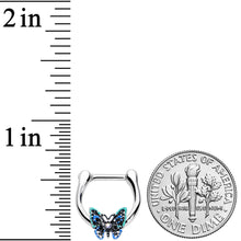 16G 5/16 Aurora Gem Colorful Butterfly Glam Cartilage Clicker