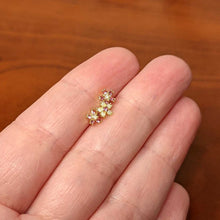 16G 1/4 White Faux Opal Gold Tone Bunch Flowers Cartilage Tragus